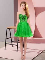 Suitable Sleeveless Sequins Zipper Prom Gown