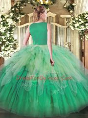 Eye-catching Multi-color Ball Gowns Beading and Ruffles Quinceanera Dresses Side Zipper Organza Sleeveless Floor Length