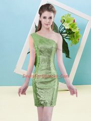 Column/Sheath Sequins Prom Party Dress Zipper Sequined Sleeveless Mini Length
