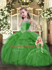 Green Sweetheart Neckline Ruffles Quinceanera Dresses Sleeveless Lace Up