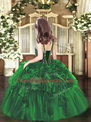 Gorgeous Sleeveless Beading and Ruffles Lace Up High School Pageant Dress