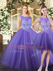 Fancy Sleeveless Zipper Floor Length Beading Vestidos de Quinceanera