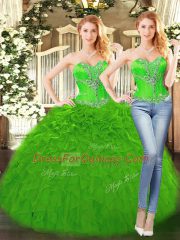Dynamic Floor Length Green Ball Gown Prom Dress Sweetheart Sleeveless Lace Up