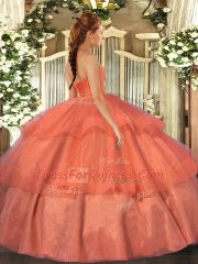 Hot Selling Sleeveless Beading and Ruffled Layers Lace Up Quinceanera Dress