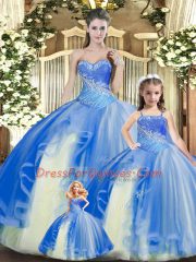 Sleeveless Lace Up Floor Length Beading and Ruching Vestidos de Quinceanera