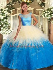 Multi-color Sleeveless Ruffles Floor Length Sweet 16 Dresses