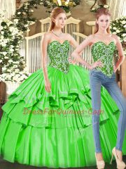 15th Birthday Dress Military Ball and Sweet 16 and Quinceanera with Ruffled Layers Sweetheart Sleeveless Lace Up