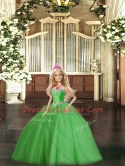 Modern Sweetheart Sleeveless Tulle Quince Ball Gowns Beading Lace Up