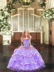 Custom Made Sleeveless Beading and Ruffled Layers Lace Up 15th Birthday Dress