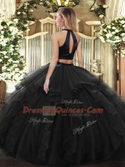 Classical Olive Green Sleeveless Organza Backless 15 Quinceanera Dress for Military Ball and Sweet 16 and Quinceanera