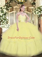 Gorgeous Sleeveless Lace Up Floor Length Beading and Ruffled Layers 15 Quinceanera Dress