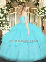 Lilac 15 Quinceanera Dress Military Ball and Sweet 16 and Quinceanera with Ruffled Layers Spaghetti Straps Sleeveless Zipper