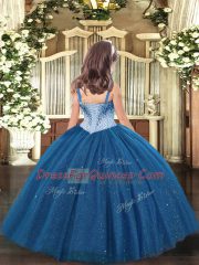 Inexpensive Sleeveless Beading Lace Up Child Pageant Dress