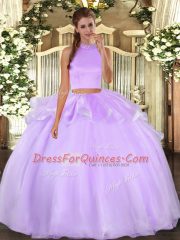 Organza Sleeveless Floor Length Quinceanera Gown and Beading