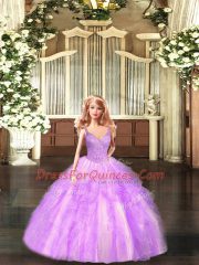 New Arrival Floor Length Lilac Vestidos de Quinceanera Straps Sleeveless Lace Up