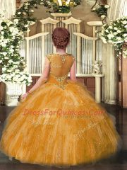 Ball Gowns Child Pageant Dress Fuchsia Scoop Tulle Sleeveless Floor Length Zipper
