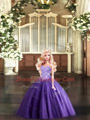 Top Selling Purple Sweetheart Lace Up Beading 15 Quinceanera Dress Sleeveless