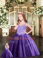 Top Selling Purple Sweetheart Lace Up Beading 15 Quinceanera Dress Sleeveless