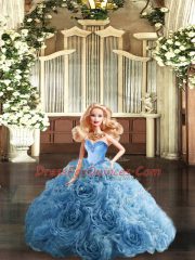 Teal Lace Up Quinceanera Gowns Beading Sleeveless Floor Length