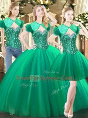 Sleeveless Lace Up Floor Length Beading Vestidos de Quinceanera