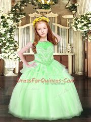 Sleeveless Beading Zipper Little Girl Pageant Dress