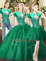 Classical Floor Length Green Sweet 16 Quinceanera Dress Sweetheart Sleeveless Lace Up