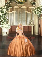 Dramatic Floor Length Orange Red Sweet 16 Dresses Tulle Sleeveless Beading