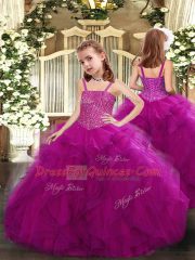 Glittering Sweetheart Sleeveless Organza 15th Birthday Dress Beading and Ruffles Lace Up