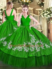 Sleeveless Embroidery Zipper Sweet 16 Dresses