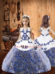 Adorable Multi-color Strapless Neckline Embroidery Quinceanera Gown Sleeveless Lace Up