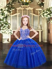 Sleeveless Beading Lace Up Kids Formal Wear