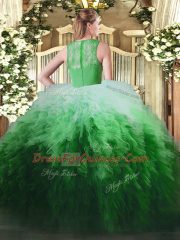 Exceptional Multi-color Ball Gown Prom Dress Military Ball and Sweet 16 and Quinceanera with Ruffles Straps Sleeveless Zipper