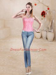 Latest Baby Pink Sweet 16 Quinceanera Dress Sweet 16 and Quinceanera with Beading and Ruffles and Ruching Sweetheart Sleeveless Lace Up