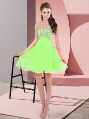 Pretty Empire Evening Dress Sweetheart Chiffon Sleeveless Mini Length Lace Up