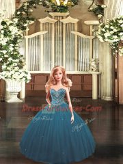Floor Length Ball Gowns Sleeveless Teal Sweet 16 Quinceanera Dress Lace Up
