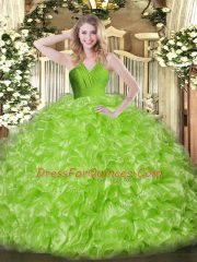Stunning V-neck Sleeveless Zipper Ball Gown Prom Dress Organza