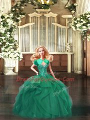 Turquoise Ball Gowns Sweetheart Sleeveless Organza Floor Length Lace Up Beading and Ruffles Sweet 16 Dress
