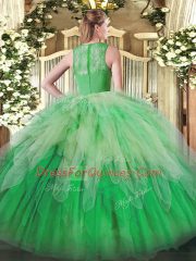 Custom Design Multi-color Sleeveless Ruffles Floor Length 15 Quinceanera Dress