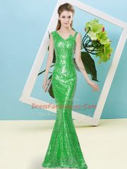 Sleeveless Sequins Zipper Homecoming Dress