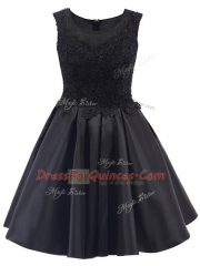 Mini Length Zipper Court Dresses for Sweet 16 Black for Prom and Party with Lace