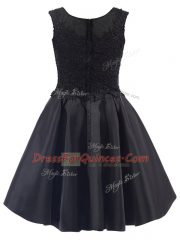 Mini Length Zipper Court Dresses for Sweet 16 Black for Prom and Party with Lace