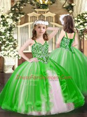 Green Sweetheart Neckline Beading Ball Gown Prom Dress Sleeveless Lace Up