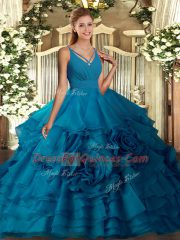 Amazing Sleeveless Side Zipper Floor Length Ruffled Layers Sweet 16 Dress