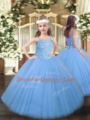Baby Blue Quinceanera Dresses Military Ball and Sweet 16 and Quinceanera with Beading Sweetheart Sleeveless Lace Up