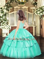 Zipper Winning Pageant Gowns Beading and Lace Sleeveless Floor Length
