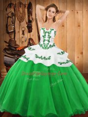 Fabulous Sleeveless Lace Up Floor Length Embroidery 15 Quinceanera Dress