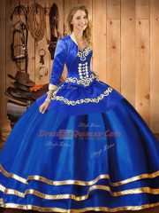 Glorious Blue Sweetheart Neckline Embroidery 15th Birthday Dress Sleeveless Lace Up