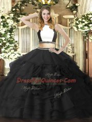 Halter Top Sleeveless Tulle Sweet 16 Quinceanera Dress Ruffled Layers Zipper