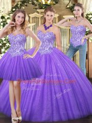 Appliques Sweet 16 Dress Eggplant Purple Zipper Sleeveless Floor Length