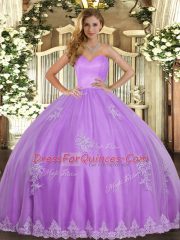 Sophisticated Lavender Sleeveless Beading and Appliques Floor Length Vestidos de Quinceanera